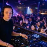 Resident DJ playing their regular night at a packed club