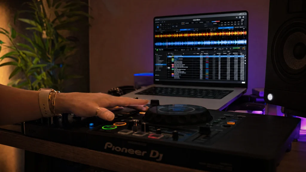 DJ track waveform showing bars and phrases for counting while mixing