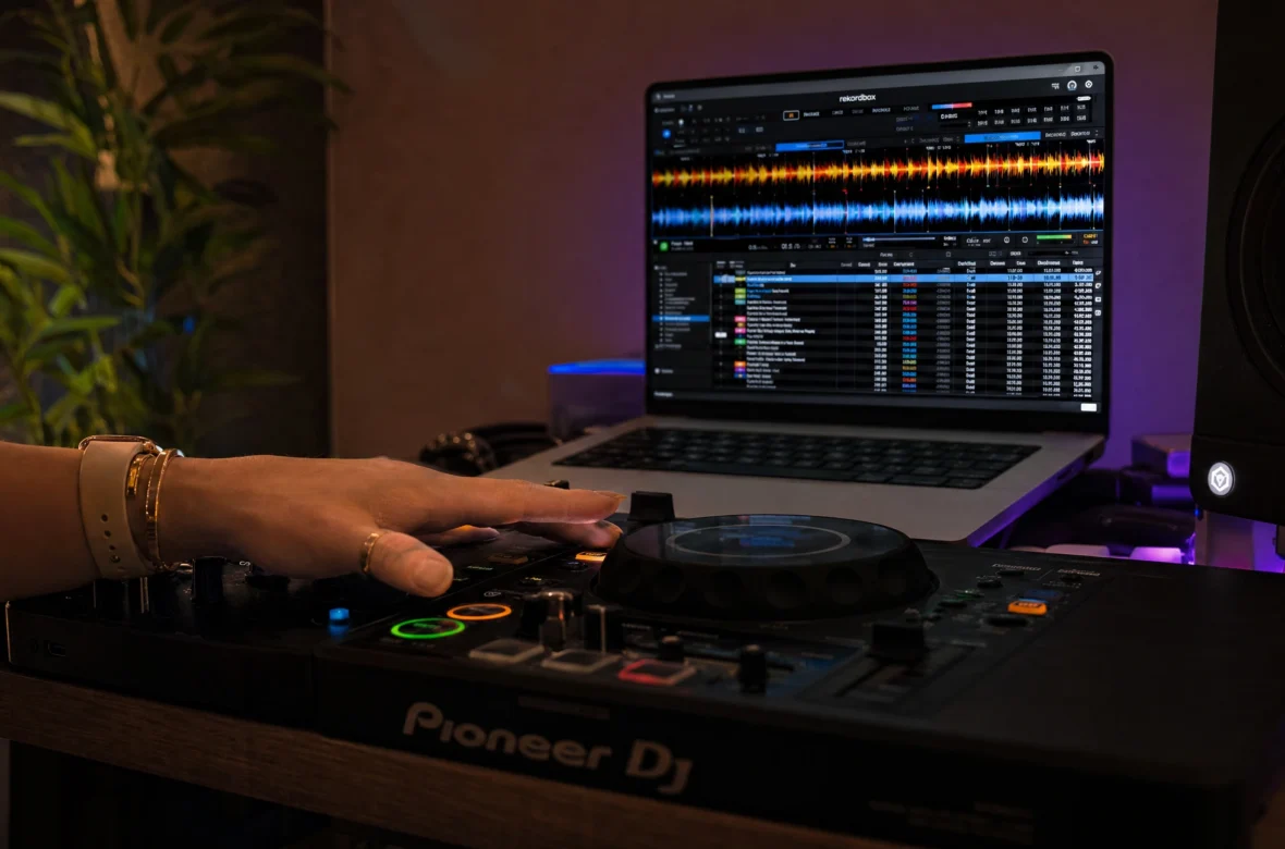 DJ track waveform showing bars and phrases for counting while mixing