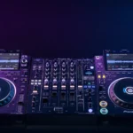 Pioneer DJ CDJ-3000 club-standard media players with a DJM mixer