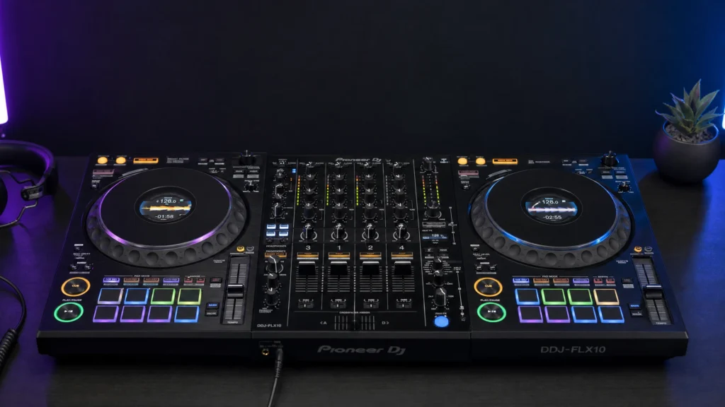 Pioneer DJ DDJ-FLX10 flagship 4-channel controller with Stems and on-jog displays