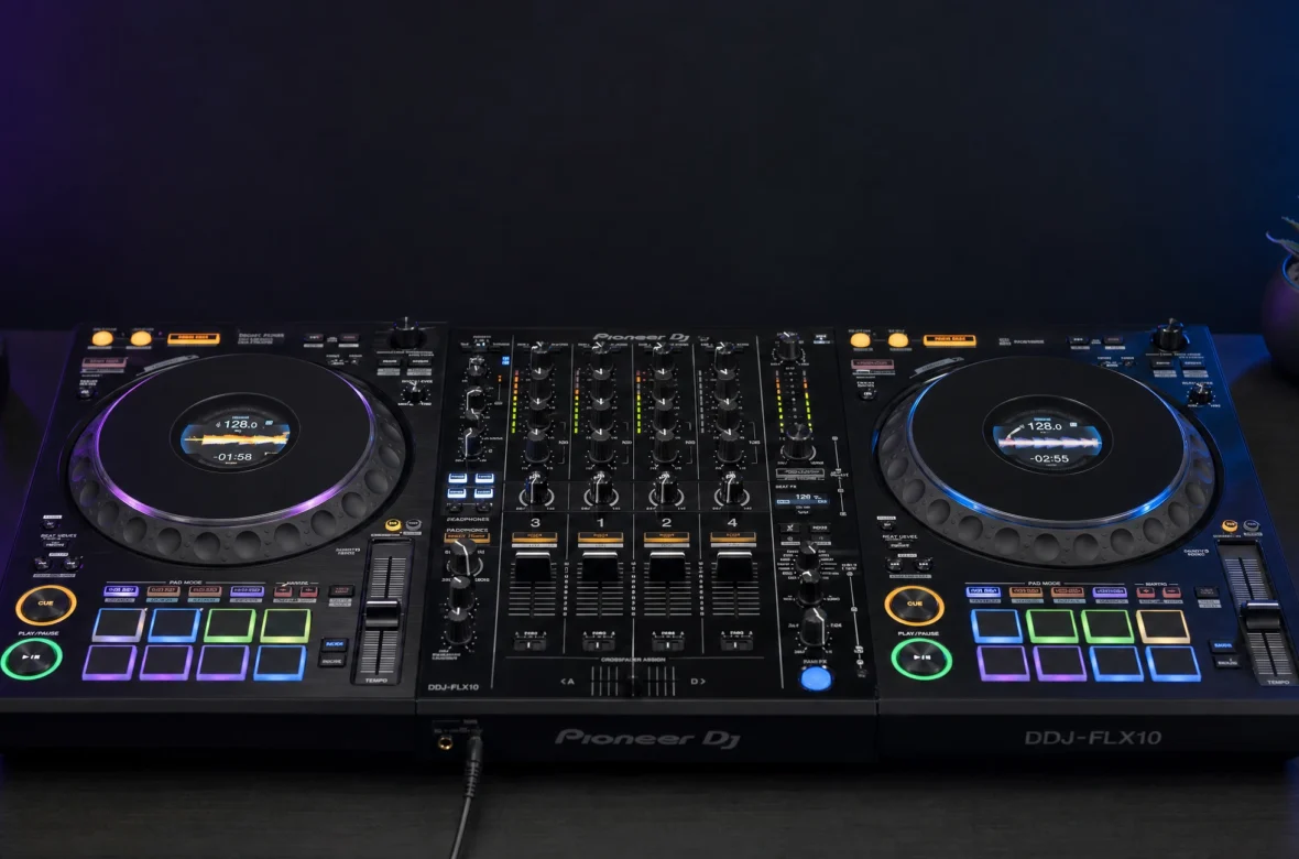 Pioneer DJ DDJ-FLX10 flagship 4-channel controller with Stems and on-jog displays